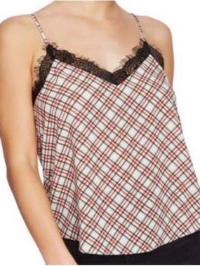 1. State Plaid with Lace Trim Camisoles, Size Med